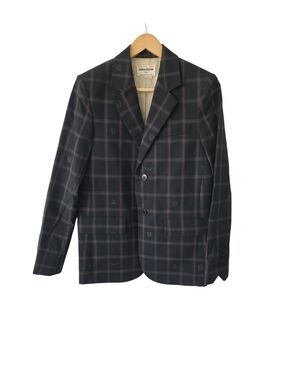 Zadig & Voltaire Vanille Car Black Pink Plaid Blazer Skulls WOOL Sz 34 NWT